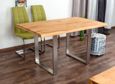Produktbild von Esstisch Wooden Nature 412 Kernbuche massiv geölt, Tischplatte rustikal - 140 x 90 cm (B x T)