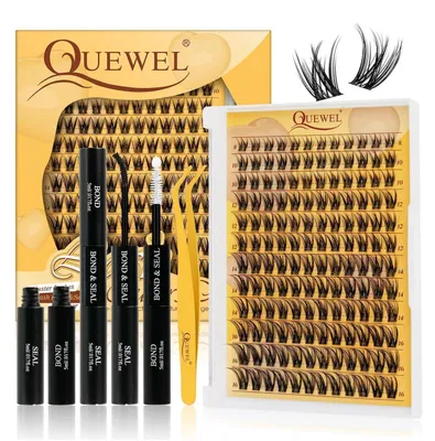 Produktbild von Wimpern-Extensions Set natürlicher Look 144 Stück mit Kleber und Pinzette