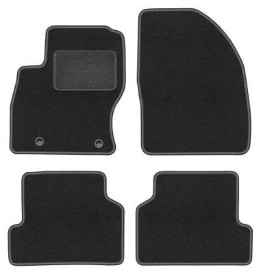 Produktbild von Velours-Fußmatten für Ford Focus MK2 2004-2011 (Kombi/Limousine/Schrägheck) – 4-tlg, Graphit, passgenau – Wielganizator LUX