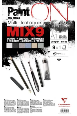 Produktbild von Clairefontaine 960098C, Kunstpapier, 250 g/m², 9 Blätter