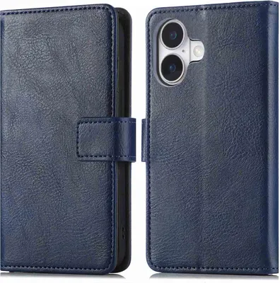 Zdjęcie produktu dla imoshion Luxe Bookcase dla Apple iPhone 16 - ciemnoniebieski