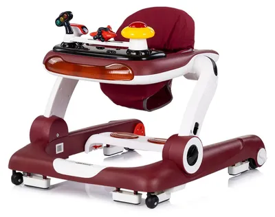 Zdjęcie produktu dla Chipolino chodzik little Explorer 4 w 1 wózek do nauki chodzenia blokada muzyki kółka czerwone