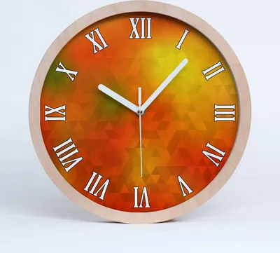 Produktbild von Holzuhr 30fi cm wanduhr - weiße Spitzen - abstrakt Dreiecke