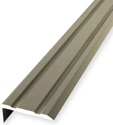 Produktbild von Treppenkantenprofil 10 x 24.5 x 2700 mm Treppenkante Winkelleiste Treppenprofil Aluminium eloxiert Geriffelt Selbstklebend Sandfarbig Küberit