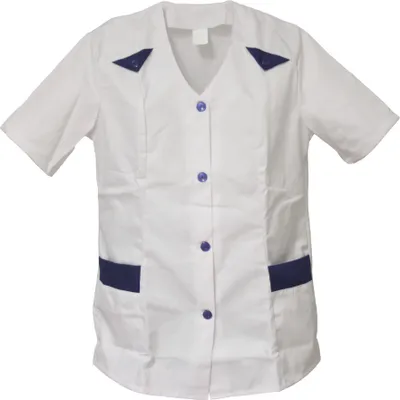 Produktbild von Schwesternkasack Damen Kasack Hosenkasack 1/4 Arm, Größe:34, Farbe:weiß/ blau