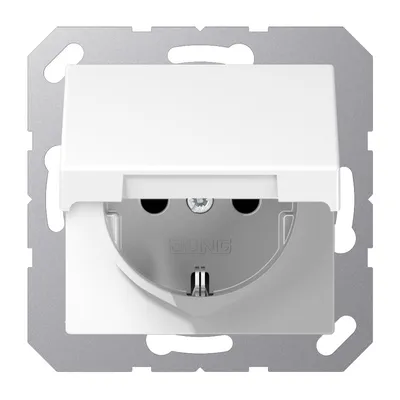 Produktbild von Jung A1521BFKLWW SCHUKO® Steckdose mit Klappdeckel