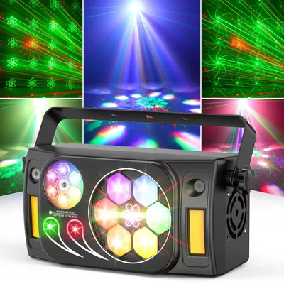 Obrázek produktu pro Scénické LED světlo Bee Eye – efektový reflektor 6 v 1 s DMX – 80 W – RGBW paprsek a laser – stroboskop a ovládání zvukem – zástrčka EU