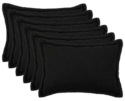 Productafbeelding van vidaXL Kussenhoezen, 6 stuks, houtlook, zwart, 40 x 60 cm, bouclé