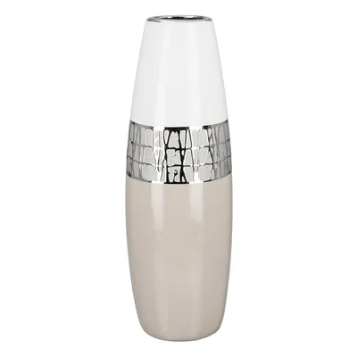 Zdjęcie produktu dla Gilde Vase, "Pico", Keramik, beige, weiß, VE 1, L. 12.5 cm, B. 12.5 cm, H. 36 cm 32405 4063387324059