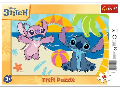 Produktbild von TREFL Puzzle Lilo & Stitch: Am Meer 15 dlks