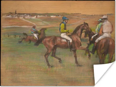 Produktbild von MuchoWow® Poster Rennpferde - Gemälde von Edgar Degas 160x120 cm - Foto Plakat