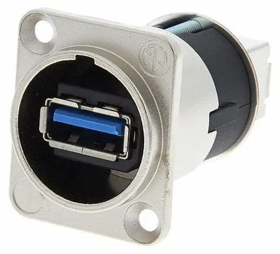 Produktbild von Neutrik NAUSB3, USB 3.0 Type A, USB 3.0 Type B, Schwarz, Metallisch