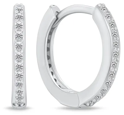 Immagine prodotto di Orecchini ad anelli in argento scintillante EA159W - Diametro: 1,4 cm