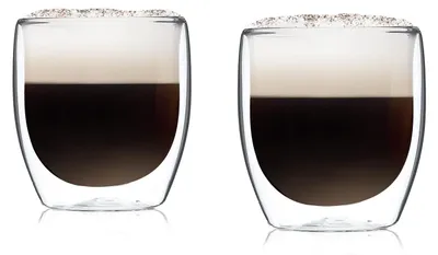 Doppelwandige Latte Macchiato Gläser, 2er Set, 250 ml, Borosilikatglas