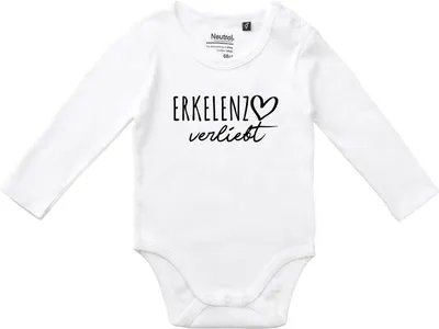 Produktbild von Huuraa Baby Body Erkelenz verliebt 80 White  Baumwolle Fairtrade Langarmbody Geschenkidee