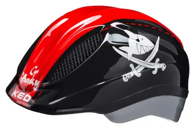 Immagine prodotto di KED Meggy II Originals | Casco da bicicletta per bambini Rete di protezione dagli insetti Luce posteriore a LED integrata Tecnologia maxSHELL; Colore: sharky red, Taglia: 44-49 (XS)