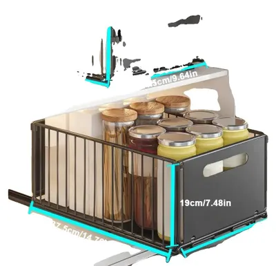 Image de Organisateur d'armoire, conception à deux niveaux, glissières silencieuses, lot A
