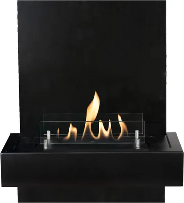 Produktbild von Xaralyn Ethanol Wandkamin - Quero BM - schwarz Metall - 2 kW Heizung - Wandkaminsims inklusive Einbaukamin - Dekokamin
