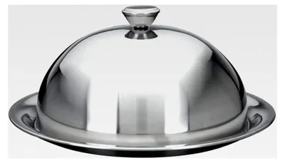 Produktbild von Edelstahl-Speiseglocke mit Teller - Ø 30 cm - Käseglocke mit Servierteller