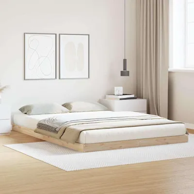 Obrázok produktu pre Maison Exclusive – Rám postele s prírodnou úpravou, rozmer 140 x 220 cm, vyrobený z masívneho borovicového dreva