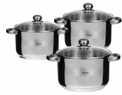 Produktbild von HOFFNER Topfset 6-teilig Edelstahl Kochgeschirr