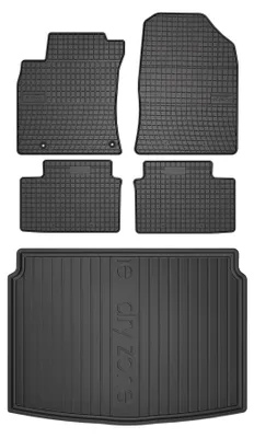 Produktbild von Gummimatten + Kofferraumwanne für Kia Ceed III 2018-2025 (Schrägheck, unterer Ladeboden) – Schwarz, passgenau – Wielganizator SolidPRO