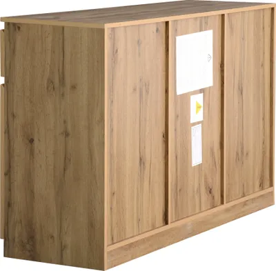 Produktbild von okwish Kommode Sideboard,Multifunktionale Anrichte in Holzoptik, 3 Türen & 3 Schubladen, geräumiger Küchen- und Dielenschrank, 135x40x81 cm, Holzfarbe