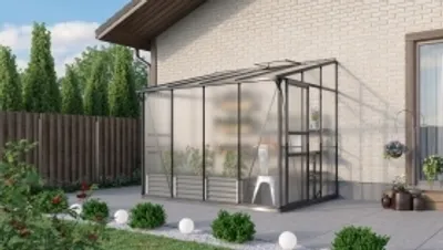 Produktbild von Vitavia Anlehn-Gewächshaus "Osiris 5200" schwarz 5,2 m² 4 mm HKP