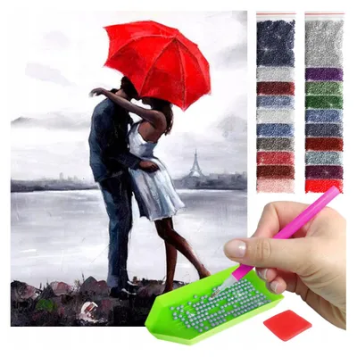Produktbild von ARTULIO Diamond Painting Set - Geheimnisvolles Paar am Wasser - 30x40 cm - 5D Diamant Painting Bilder, Diamond Painting Erwachsene