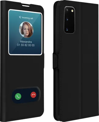 Zdjęcie produktu dla Avizar, Samsung Galaxy S20 Flip Cover z podwójnym okienkiem i funkcją podstawki, czarny