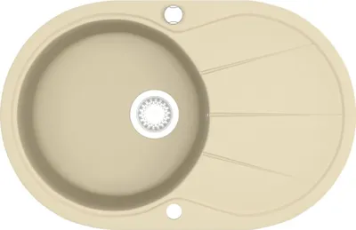 Immagine prodotto di vidaXL Lavello in granito a vasca singola ovale beige