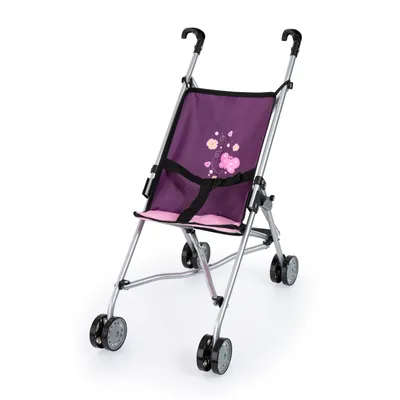 Obrázek produktu pro Bayer Design 30157AA - Kočárek pro panenky, skládací/skládací, s dvojitými koly, fialový, motýlek