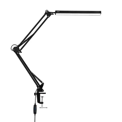 Produktbild von Fiqops 10W LED Schreibtischlampe Tischleuchten FlexBar Tischlampe Büroleuchte Beleuchtung Dimmbar für Arbeiten,Lernen Architektenlampe mit Schwenkarm