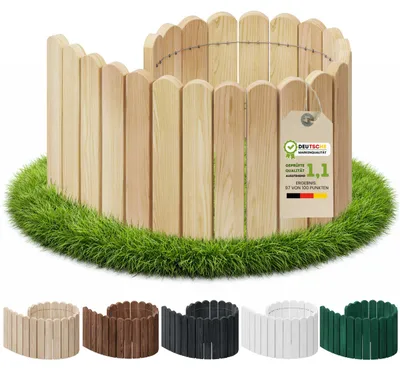 Obrázek produktu pro Floranica Flexibilní obruba záhonu 100 cm x 40 cm Přírodní Zahradní lemování Srolovatelný zahradní plot