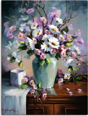 Produktbild von ARTland Leinwandbild Apfel und Kirchblüten Größe: 90x120 cm