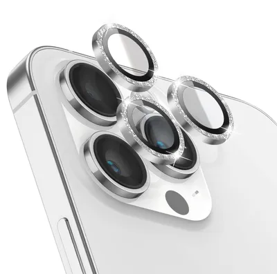 Obrázok produktu pre Zanaé, ochranné sklo na fotoaparát pre iPhone 14 Pro / 14 Pro Max, tvrdené sklo, hliník, strieborná farba