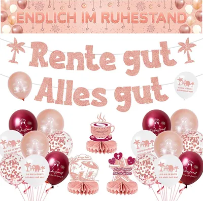 Productafbeelding van Pensioendecoratie - Banner - Ballonnenset - Feestdecoratie - Ballonnen - Glitterslinger en tafeldecoratie - Collega's