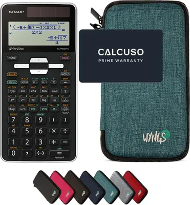 Produktbild von Sharp EL-W550TG inkl. WYNGS Schutztasche Türkis - Wissenschaftlicher Taschenrechner - Basic Set