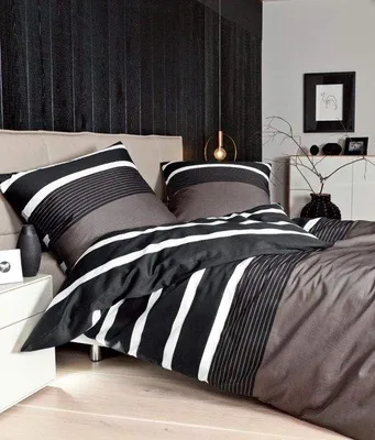 Productafbeelding van Famanu beddengoed, Mako-satijn, met kussensloop, nougat-zwart - 80 x 80 cm