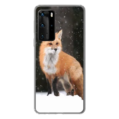 Produktbild von MuchoWow® Handyhülle Schutzhülle Hülle für Huawei P40 Pro Fuchs - Schnee - Winter Silikon Softcase Handy Hülle - Schutz