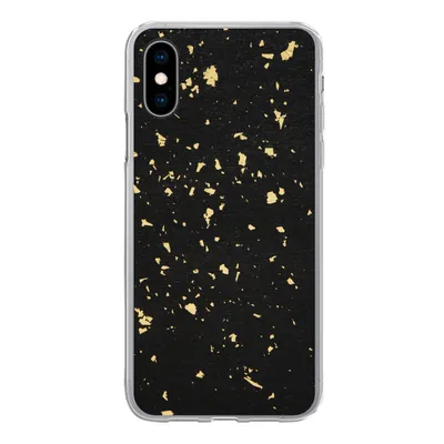 Produktbild von MuchoWow® Handyhülle Schutzhülle Hülle für iPhone X Goldene Flocken auf schwarzem Hintergrund Silikon Softcase Handy Hülle - Handyhülle