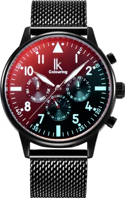 Produktbild von Alienwork Automatikuhr Armbanduhr Herren Schwarz Metall Mesh Armband Edelstahl Kalender