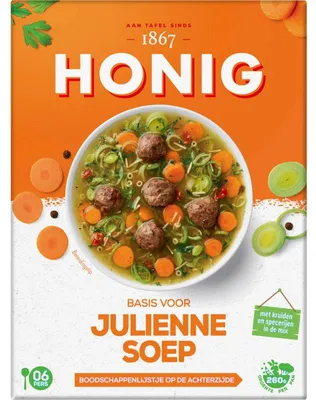 Produktbild von Honig Juliennesoep 40g – Feine, aromatische Gemüsesuppe, schnell & gesund