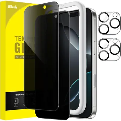 Image de Protège-écran pour iPhone 16 Pro (6,3 pouces) avec protection pour l'appareil photo, lot de 2