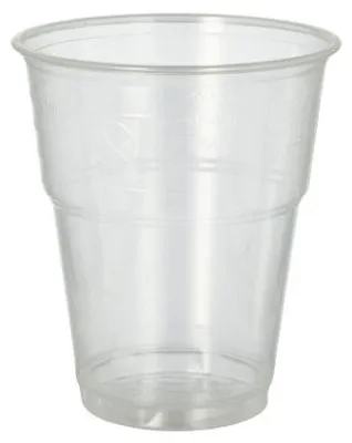 Produktbild von 300 PLA-Becher, Kaltgetränkebecher, "pure" 0,3 l glasklar mit Schaumrand Plastikbecher
