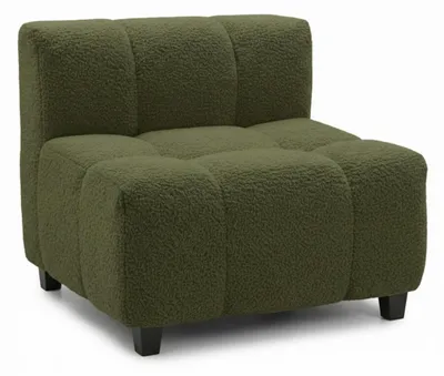 Obrázek produktu pro Modulární křeslo VENO Bouclé Zelená - Designové křeslo z látky beránek - moderní lounge křeslo do obýváku - rozšiřitelné & pohodlné