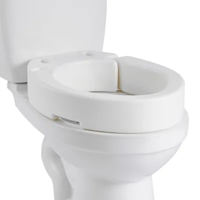 Image de Rehausseur de toilettes VEVOR avec accoudoirs rembourrés et capacité de charge de 136 kg, siège de toilettes surélevé et réglable en hauteur (3 positions) pour les personnes âgées et les personnes handicapées