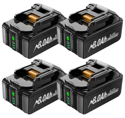 Zdjęcie produktu dla Akumulator 18V - Akumulator zamienny BL1830 Li-Ion - 8000mAh, wysoka pojemność - Kompatybilny z modelami BL1815, BL1840, BL1860 - Do narzędzi akumulatorowych - Zestaw 4 sztuk