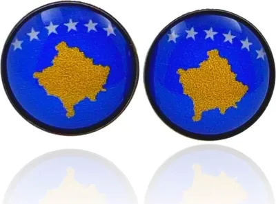Produktbild von Flaggen Ohrringe Fahnen Ohrstecker 316L Chirurgenstahl Kosovo