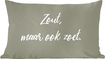 Produktbild von MuchoWow® Zierkissen Sofakissen Wohnzimmer Dekokissen 50x30 cm Sprichwörter - Salzig, aber auch süß - Zitate - Kräuter - Wohnzimmerdekoration - Polster mit Photo